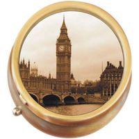 Big Ben London Brass Round Pill Box