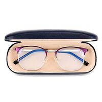 Gudzws Stylish Reading Glasses Anti Blue Light Eyewear Readers TR with Metal Half Frame Spring Hinges Durable Filter Rays Protect Eyes Women Lady Purple +1.00