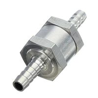 4 Sizes Fuel Non Return One Way Check Valve Petrol Diesel Aluminium Alloy 1/4" 5/16" 3/8" 1/2" Choose for Carburetors and Low Pressure Fuel Systems - Silver, 6mm
