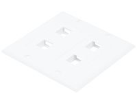Monoprice 2-Gang Wall Plate for Keystone, 4 Hole - White (2 Pack)