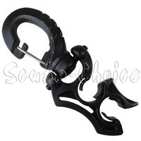 Scuba Choice Scuba Diving Double Hose Holder with Clip, Black