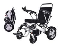 EBEI Electric Wheelchair Folding Lightweight Deluxe Foldable Power Compact Mobility Aid Wheel Chair Weight Only 50 Lbs with Batteries 12"Solid Rear Tires More Stable Support 360 Lbs Heavy Duty…