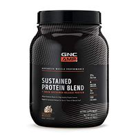 GNC AMP Sustained Protein Blend - Chocolate Milkshake, 28 Servings, High-Quality Protein Powder for Muscle Fuel