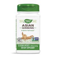 Nature's Way Premium Herbal Asian Ginseng, 1,120 mg per serving, 50 Capsules (Packaging May Vary)
