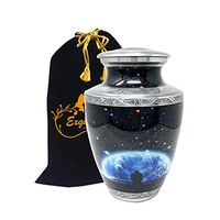Exquisiteurns Picturesque Cremation Urn - Adult Cremation Urn - Handcrafted Funeral Urn for Ashes - Metal Cremation Urn - Great Deal Free Velvet Bag (Soul Galaxy)