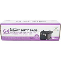 PlasticMill 64 Gallon Garbage Bags: Black, 2 Mil, 50x60, 10 Bags.