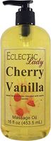 Cherry Vanilla Massage Oil, 16 oz, With Sweet Almond Oil and Organic Jojoba Oil, Preservative Free
