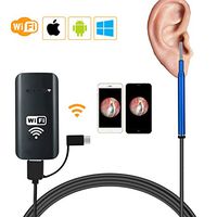 HAIHF Wireless Inspection Camera, 3.9mm HD Ear Cleaning Endoscope 3 in 1 USB Ear Scope Earwax Remover Tool with Ajustable 6 LEDs for Android and iOS Smartphone,Tablet