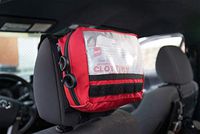 First Aid IFAK Velcro Pouch - Small - Made in USA (Red, with Headrest Mount)