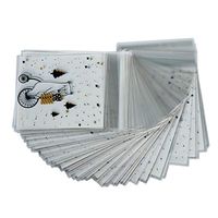 Yunzee 100 PcsClear Resealable Cellophane Bags Self-adhesive Biscuits Plastic Candy Bags Good for Bakery, Candle, Soap, Cookie Bags,#2,4.33 (+1.18) x3.94 inches