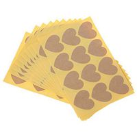 Simdoc 120Pcs Blank Heart Label Stickers Packaging Seals Kraft Sealing Sticker Label Paper DIY Craft