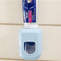DeroTeno Automatic Toothpaste Dispenser, Toothpaste Holder with Wall Mounted (Blue)