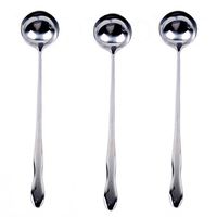 3Pcs Kitchen Stir Spoon Stainless Steel Mixing Spoon Long Handle Spoon for Ice Cream Tea Coffee Smoothies(7.87inX1.45in)