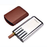 Humidors 3 Sticks Cigar Portable Cigar Case Travel Cigar Cigar Holster Sealed Moisturizer (Color : Brown, Size : 14.57.52.7cm)
