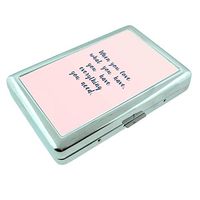 Love What You Have Em1 Hip Silver Cigarette Case Id Holder Metal Wallet 4" X 2.75" RFID Protection