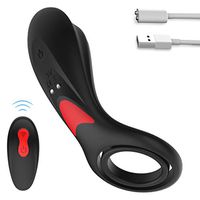 a-YUEYUE 9 Vibrantion Silicone Wireless Remote Control Massager, Plug with Ring for Women Men