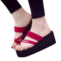 Amlaiworld Summer Women Sandals Non-Slip Flip Flops Sandals Flat Beach Slippers Shoes (US：6.5, Hot Pink-1)