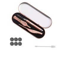 3 Earbud Ear Wax Removal Tool with LED Light - Ear Spoon Digging and Tweezers for Ear Health Care and Nose Cleaning Picker for Baby Gift Set (Rose Gold)
