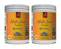 antioxidant Supplement - Alfalfa Juice Organic Powder - Pure and Potent Ingredients - Alfalfa Dietary Supplement - 2 Cans 16 OZ (100 Servings)