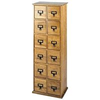 Pemberly Row 12 Cubby Drawer Media Cabinet in Oak