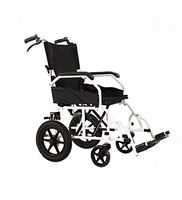 Oceanindw Foldable Propelled Wheelchair - Stable Steel Tube Frame and Comfortable bee Fabric Cushion, Portable Transit Travel Chair with Adjustable footrests and Four Brake Design