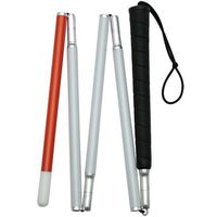 Stylish 4-Section Folding Grip White/Black Cane  -Affordable Gift! Item #DHAR-9148252