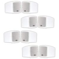 Acoustic Audio AA321W Mountable Indoor Speakers 1600 Watts White Bookshelf 4 Pair Pack AA321W-4Pr
