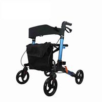 BXUFEI Aluminum Rollator Walker for Seniors with Seat, Folding Mobility Rolling Walker,Height Adjustable Handles,Supports Up to 350 Lbs