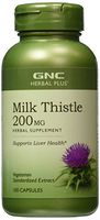 GNC Herbal Plus Milk Thistle, 200mg, Vegetarian Capsules, 100 ea