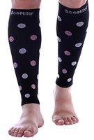 Doc Miller Calf Compression Sleeve - Polka Dots 1 Pair 20-30mmHg Support Running Recovery Shin Splints Varicose Veins (BlackPnkWht, X-Large)