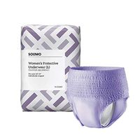Amazon Brand - Solimo Incontinence Underwear for Women, Maximum Absorbency, Large, 18 Count