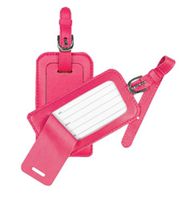 CR Gibson Luggage Tag, Fuchsia Pebble,   (Pack of 2)