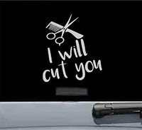 I will cut you Vinyl Decal Sticker salon barber stylist hair (SILVER)