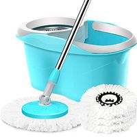Broom and Dustpan with Long Handle Telescopic Upri Rotating mop - Stainless Steel Lazy mop, Household Absorbent mop