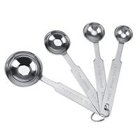VIFERR Stainless Steel Measuring Spoons Cups Set of 4 Pieces, for Dry and Liquid Spices, Coffee Beans, Water, Honey