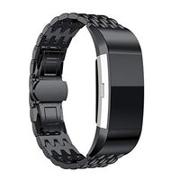 Lyperkin Compatible with Fitbit Charge 2 Bands, Genuine Stainless Steel Watch Strap Bands Quick Release Replacement Wristband Accessories Compatible with Fitbit Charge 2 Watch for Women Men A-31