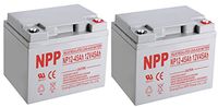 NPP NP12-45Ah 12V 45 Ah Rechargeable Sealed Lead Acid Battery with Button Style Terminals / （2pcs）
