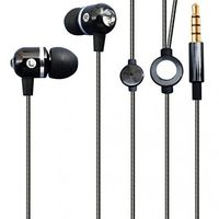 Hi-Fi Sound Earbuds Hands-free Earphones w Mic Sleek Metal Headphones Headset Wired 3.5mm Black for Consumer Cellular ZTE Avid 828 - Cricket Alcatel Idol 4 - Cricket Alcatel OneTouch Flint