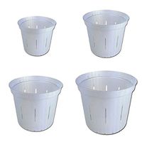 Slotted Clear Orchid Pots by rePotme - Growers Assortment (8 pots - 2 Each, White Pearl)