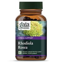 Gaia Herbs, Rhodiola Rosea, Stress Support, Adaptogenic Herb, Vegan Liquid Capsules, 60 Count