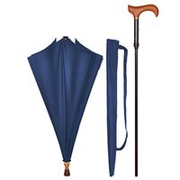 Separable Crutches Umbrella Non-Slip Reinforce Walking Stick Elderly Assist Umbrella Multifunction Hiking Umbrella Adjustable Crutches Umbrella,Blue
