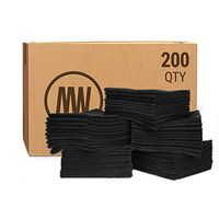 Bulk 16" x 16" Economy All Purpose Microfiber Towels Wholesale - Case Quantity (200 Count) | Large | No Fraying | High Density Microfiber | Chemical Free Cleaner | Long-Lasting (Black)