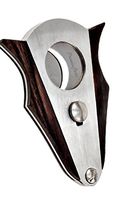 PREMIACASA CIGAR CUTTER STAINLESS STEEL DOUBLE CUT BLADE INVERTED ZEBRA WOOD CIGAR CUTTER- BLACK GIFT BOX