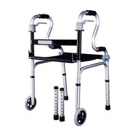 SSLW Walker Adult Walking Frame Folding Adjustable Height Walker Front Wheel Support Elderly Mobility Assistance,Color1
