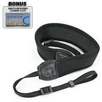 Deluxe Neoprene Black Wide Neck Strap For The Sanyo VPC-E2 Xacti E2 Waterproof Camcorder