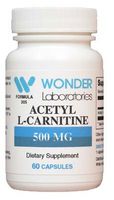 Acetyl L-Carnitine 500mg Biologically and Clinical Studies Have Stated That As a Nutritional Supplement, Acetyl L-Carnitine May Counteract Some Aspects of The Natural Aging - 60 Capsules #3052