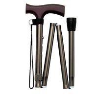 Elderly Walker Crutches Aluminum Olive 5 Section Folding Multi-Function Telescopic Adjustable Anti-Slip Cane MUMUJIN