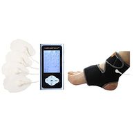 12 Modes Electro Smart Pain Relief Therapy Machine + Foot and Ankle Support Provide Additional Plantar Fasciitis Foot and Tendon Support FDA Cleared HealthmateForever Pro12ABQ-Silver