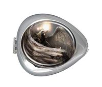 Half Eagle Half Man Amon Rectangle Custom Silver Oval Pill Box Pocket Purse Pill Case Medical Tablet Holder Weekly Pill Organizer Decoration Box Wallet