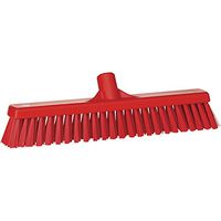 Vikan 31744 Coarse/Fine Sweep Floor Broom Head, Polypropylene Block, 16-1/2" Polyester Bristle, Red